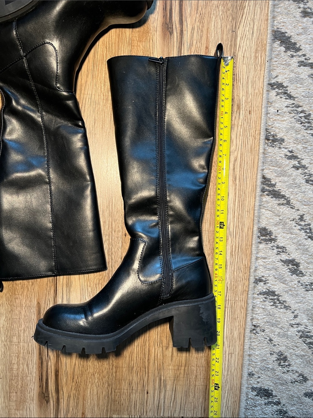 Zara Lug Sole Heeled Boots Size 42 size 11 - Picture 5 of 11